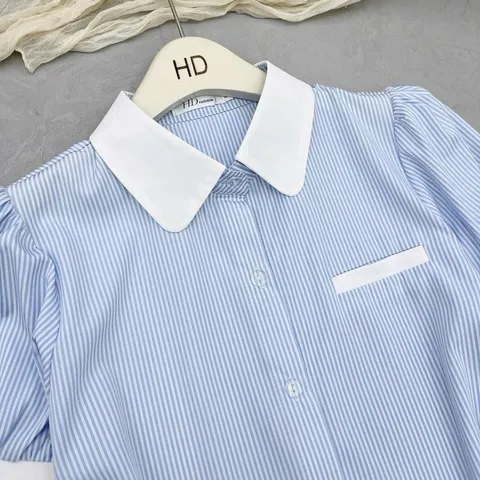 Áo sơ mi công sở HD phối cổ trẻ trung, thiết kế đơn giản dễ mặc - May0915