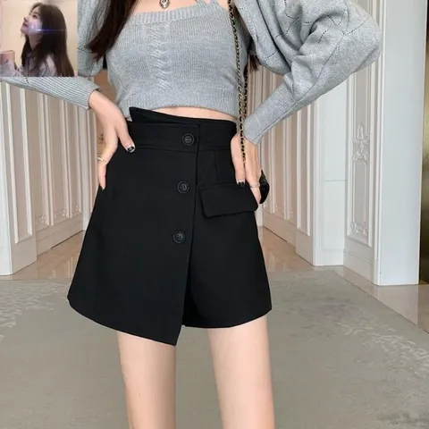 ￼Chân váy vingate ulzzang vải kaki mềm , có lớp quần trong - May0915