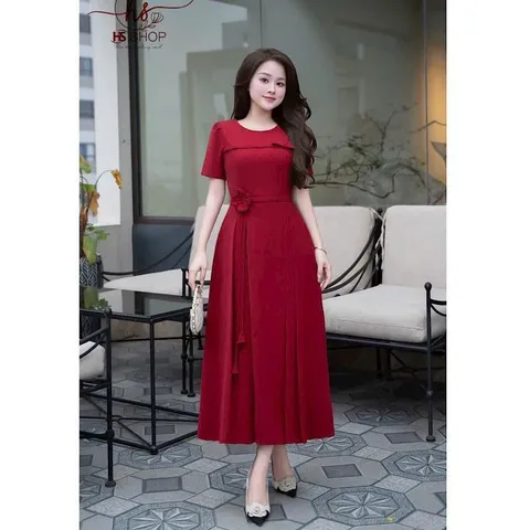Váy công sở dáng xoè eo siêu xinh tôn dáng, chất chéo ý ko nhăn nhàu - May0915