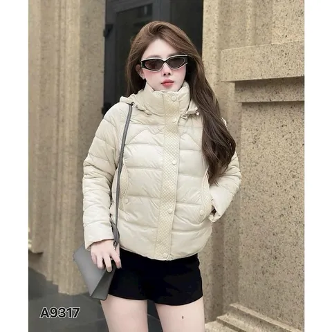 Áo phao siêu nhẹ A9317 có mũ tháo rời siêu đẹp - May0915