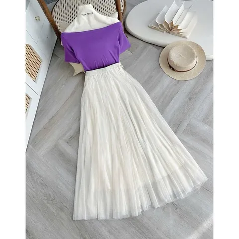Chân váy voan tiểu thư form basic dễ mặc dễ mix đồ, chất voan mềm siêu đẹp - May0915