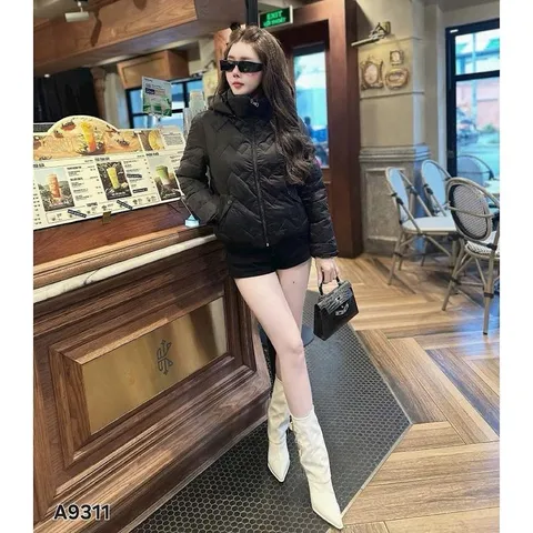 Áo khoác phao siêu nhẹ NY 9311 có mũ tháo rời cổ cao siêu ấm - May0915