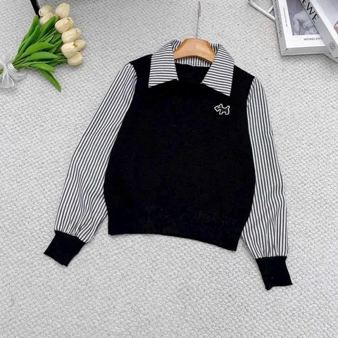Áo len dài tay phối cổ sơ mi trẻ trung phong cách DP866 - May0915