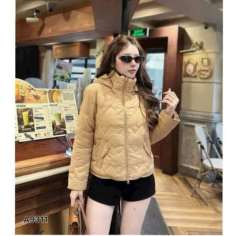Áo khoác phao siêu nhẹ NY 9311 có mũ tháo rời cổ cao siêu ấm - May0915