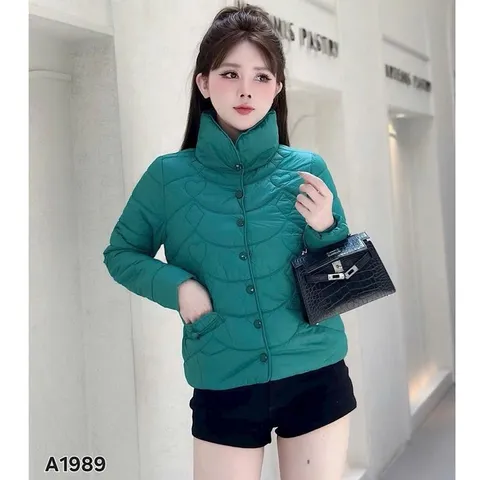 Áo khoác phao siêu nhẹ A1989 cúc bấm không mũ - May0915