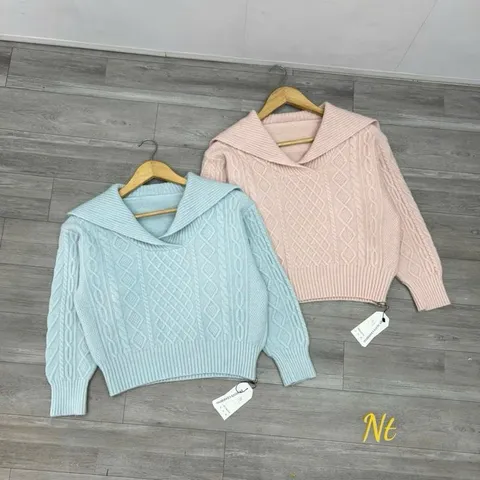 Áo len cổ thuỷ thủ cực xinh mix quần hay chân váy đều đẹp, chất len đanh dày - May0915