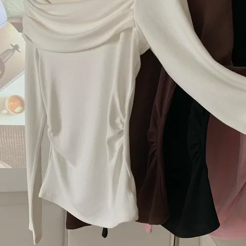 SALE- Áo thun len lệch vai hàng QC siêu mềm, áo mặc được 2 kiểu trễ vai và lệch vai - May0915