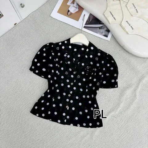 Áo sơ mi công sở cổ vest thanh lịch chất vải mềm mát, Áo PL siêu xinh - May0915