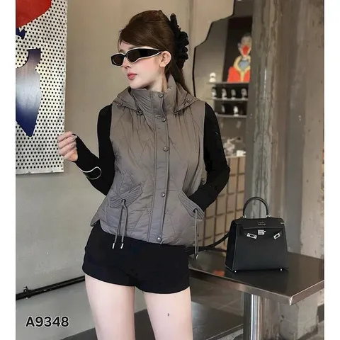 Áo phao gile nữ A9348 có mũ tháo rời form dáng trẻ trung siêu đẹp - May0915