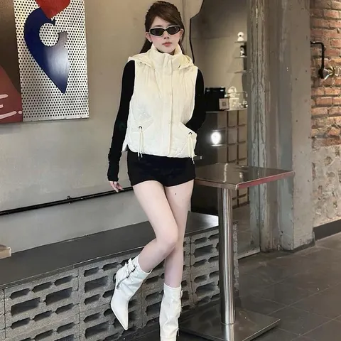 Áo phao gile nữ A9348 có mũ tháo rời form dáng trẻ trung siêu đẹp - May0915