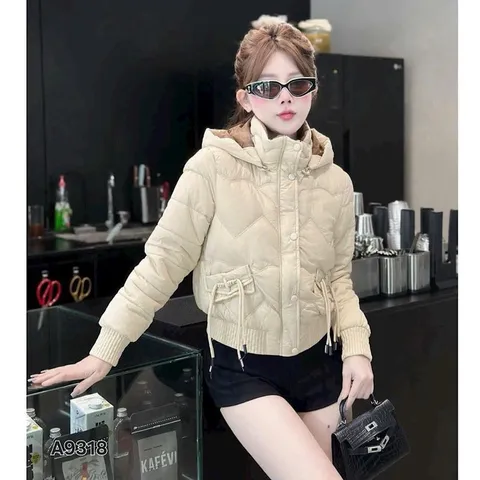 Áo khoác phao NY A9318 siêu ấm form trẻ trung có mũ tháo rời - May0915