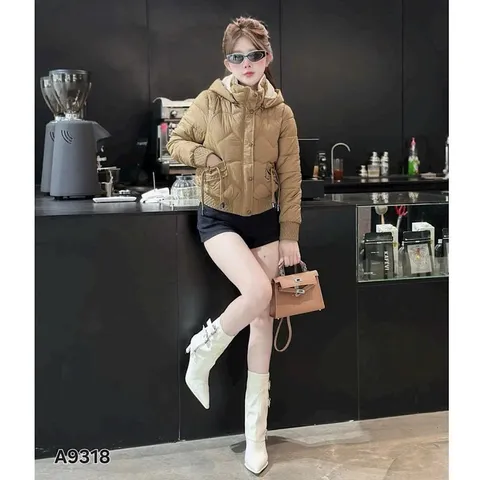 Áo khoác phao NY A9318 siêu ấm form trẻ trung có mũ tháo rời - May0915
