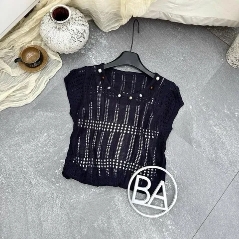 Sét áo len sợi bo gấu BA 3280 trẻ trung, form basic mix quần hay chân váy đều xinh - May0915