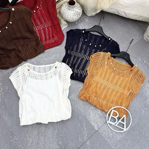 Sét áo len sợi bo gấu BA 3280 trẻ trung, form basic mix quần hay chân váy đều xinh - May0915