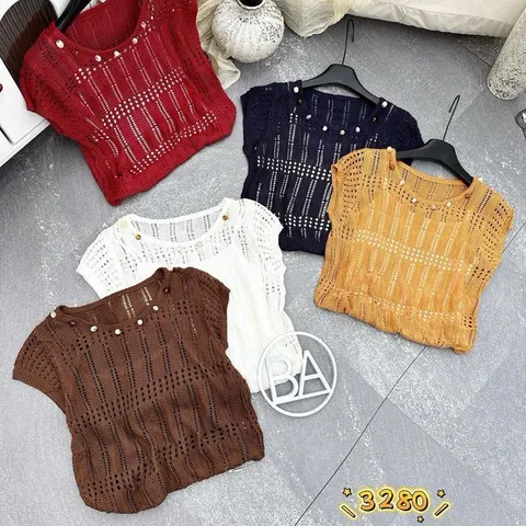 Sét áo len sợi bo gấu BA 3280 trẻ trung, form basic mix quần hay chân váy đều xinh - May0915