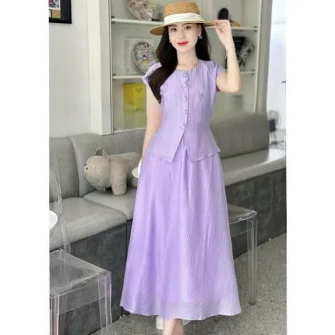 Sét váy đũi tằm siêu hot, sét váy đi biển cực xinh - Nữ Women - May0915