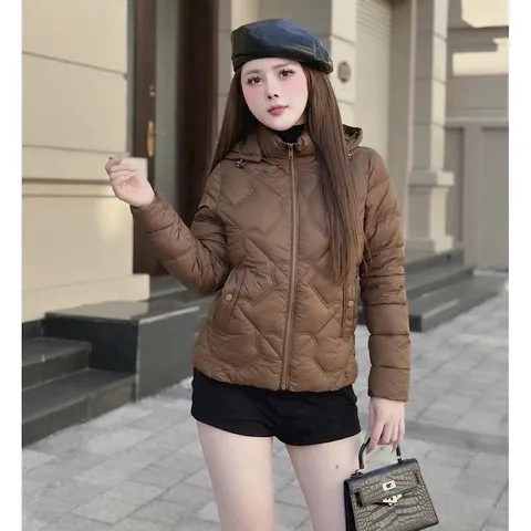 Áo khoác phao siêu nhẹ có mũ tháo rời, kiểu dáng thời trang chất liệu mềm nhẹ và ấm áp- ANG - May0915