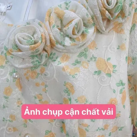 Váy công sở, váy đi tiệc hoa nhí cực xinh, chất đũi mềm mát không nhăn nhàu - May0915