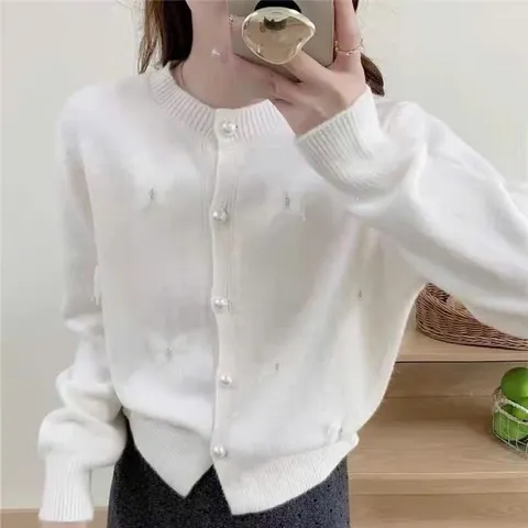 Áo len cadigan hoạ tiết bướm cực xinh - May0915