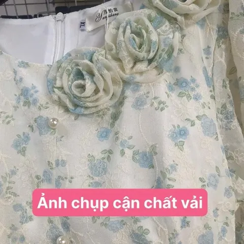 Váy công sở, váy đi tiệc hoa nhí cực xinh, chất đũi mềm mát không nhăn nhàu - May0915