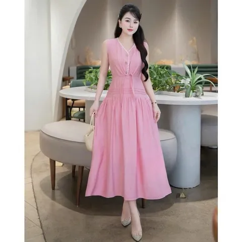 Váy maxi buộc vạt trước kiểu cách mới lạ, chuẩn form dáng, diện là yêu dịu dàng cuốn hút - May0915
