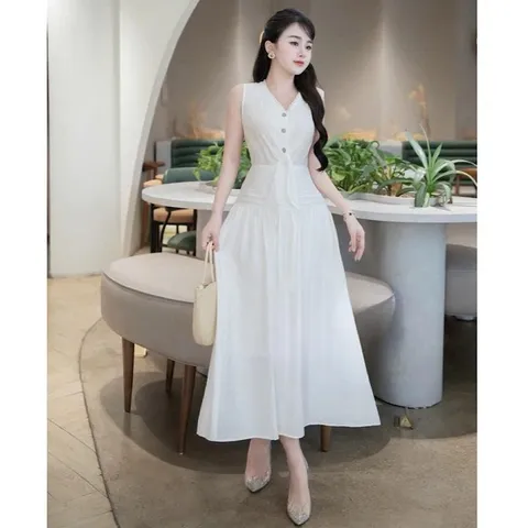 Váy maxi buộc vạt trước kiểu cách mới lạ, chuẩn form dáng, diện là yêu dịu dàng cuốn hút - May0915