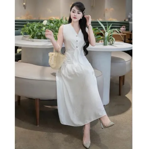 Váy maxi buộc vạt trước kiểu cách mới lạ, chuẩn form dáng, diện là yêu dịu dàng cuốn hút - May0915