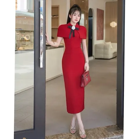 Váy dự tiệc body kèm áo choàng sang chảnh - May0915