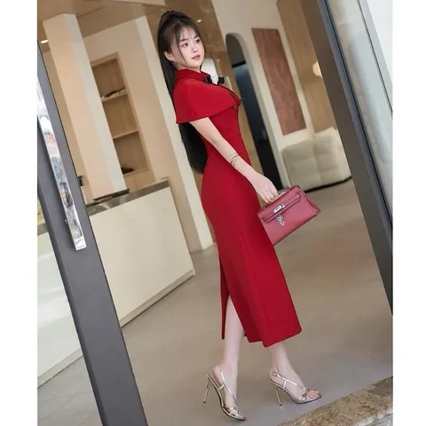 Váy dự tiệc body kèm áo choàng sang chảnh - May0915