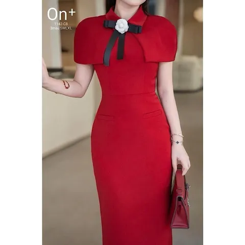 Váy dự tiệc body kèm áo choàng sang chảnh - May0915
