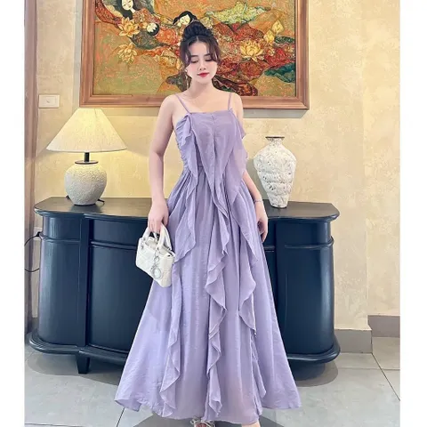 Váy maxi 2 dây bèo tầng siêu hot