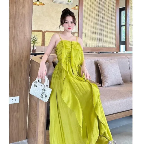 Váy maxi 2 dây bèo tầng siêu hot