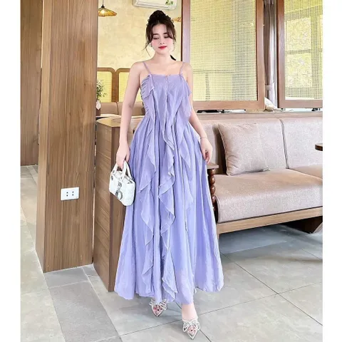 Váy maxi 2 dây bèo tầng siêu hot