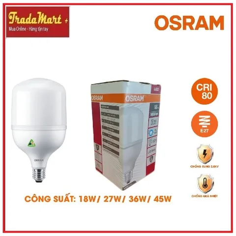 [Hàng chính hãng Osram] - Bóng Led trụ công suất cao OSRAM 40W 4000lm E27 ánh sáng trắng sáng [6500K]