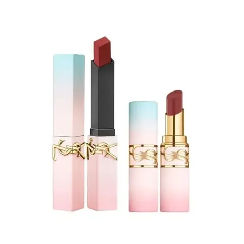 (CTy NK) Set Son Yves Saint Laurent The Slim 1966 Đỏ Đất + Loveshine Candy Glow 7B Hồng Nude - Quà Tặng Sang Trọng, Tuyệt Vời Cho Ngày Valentine