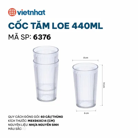 CỐC TĂM LOE HOKORI VIỆT NHẬT 440ML 6376