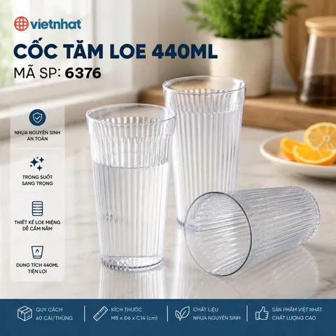 CỐC TĂM LOE HOKORI VIỆT NHẬT 440ML 6376