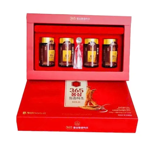 Cao Hồng Sâm Đông Trùng Hạ Thảo 365 Gold 4 lọ - Thực phẩm chức năng bổ dưỡng, tăng cường sức khỏe và sức đề kháng, quà tặng ý nghĩa. 836192