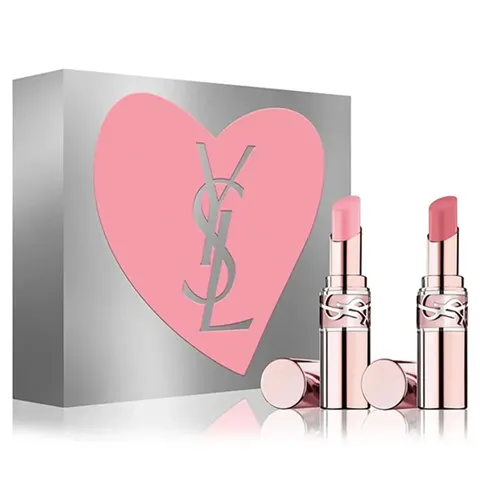 (CTy NK) Set 2 Son Dưỡng Yves Saint Laurent YSL Candy Glow - Nude Lavalliere & Pink Sunrise - Chính Hãng, Sang Trọng, Quà Tặng Thời Thượng