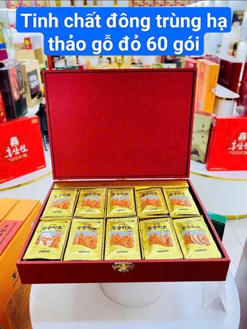 Nước Đông Trùng Hạ Thảo Hộp Gỗ ĐỎ Dream 60 gói MỚI