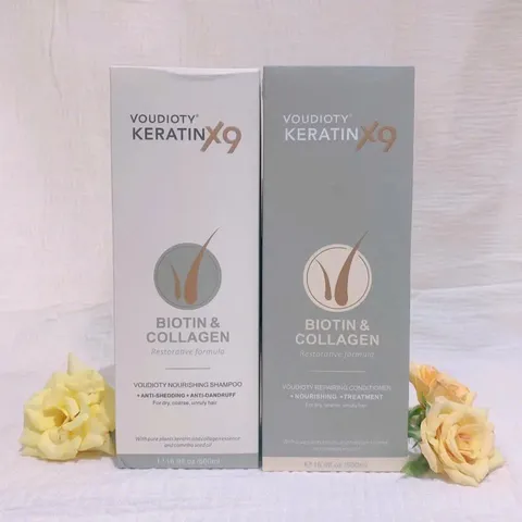 Bộ dầu gội xả Voudioty Keratin X9 Biotin & Collagen - Dưỡng tóc chắc khỏe, bóng mượt, công nghệ phục hồi tóc 9X từ Biotin và Collagen 836224