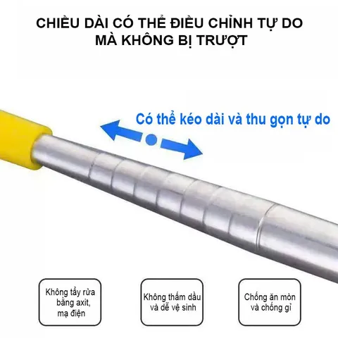 Cần Rút Bình Xịt Điện Ren 14mm Inox Cao Cấp Không Gỉ, Chịu Áp Lực Nước Cao, Cần Phun Thuốc Trừ Sâu, Tưới Cây, Tưới Vườn