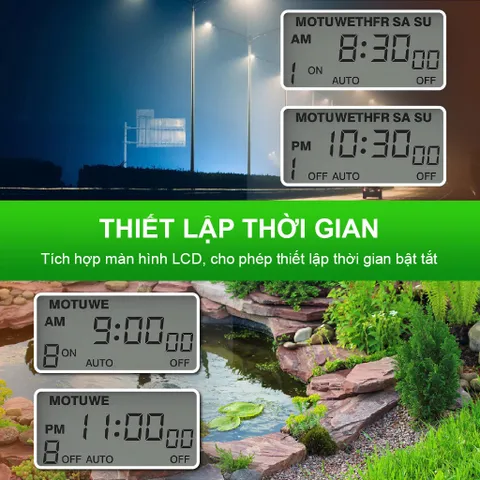 Công tắc hẹn giờ bật tắt điện 220V HG30 công suất lớn 30A, 28 chương trình và có thời gian chính xác