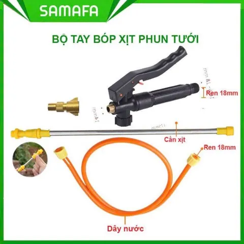 Bộ tay bóp xịt phun tưới SM-VX1, dùng phun sương tưới cây, rửa vệ sinh