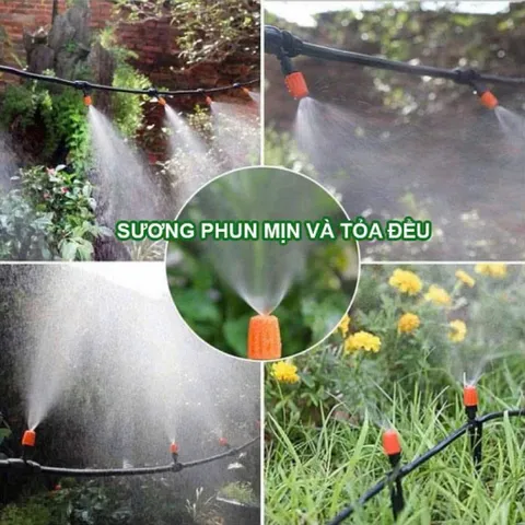Béc Tưới Phun Sương Đơn Cam Cao Cấp - Đầu Phun Siêu Mịn, Tiết Kiệm Nước, Tưới Lan, Rau, Cây Cảnh, Hệ Thống Tưới Tự Động