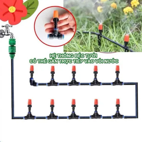 Béc Tưới Phun Sương Đơn Cam Cao Cấp - Đầu Phun Siêu Mịn, Tiết Kiệm Nước, Tưới Lan, Rau, Cây Cảnh, Hệ Thống Tưới Tự Động
