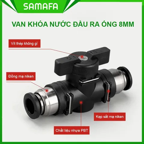 Van chịu lực khí nén BUC 8mm, 10mm kết nối nhanh, độ bền cao, chống mài mòn