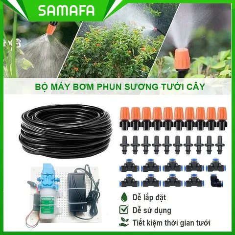 Bộ Máy Bơm Phun Sương 12V Kèm Béc Nhựa Tưới Cây, Làm Mát, Phun Sương Làm Vườn, Áp Lực Mạnh, Tiết Kiệm Nước