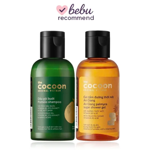 [BEBU] COMBO DU LỊCH Dầu Gội Bưởi & Gel Tắm Thốt Nốt Cocoon 2x50ml - Chăm Sóc Tóc Giảm Gãy Rụng Và Dưỡng Ẩm Da Mịn Màng