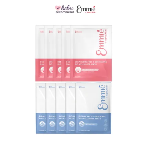 [BEBU] COMBO 10 Mặt Nạ Emmie Sinh Học Phôi Dừa Bio Cellulose Emmie by HappySkin 5 Mask B5 5 Mask B3 Dưỡng Da